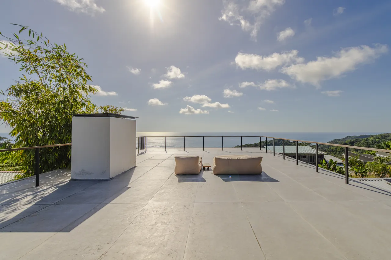 Pacific Ocean and tropical landscape seen from Villa Raya
